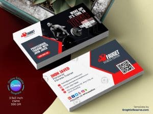 Fitness Gym Business Card (Canva Template) - Graphic Reserve