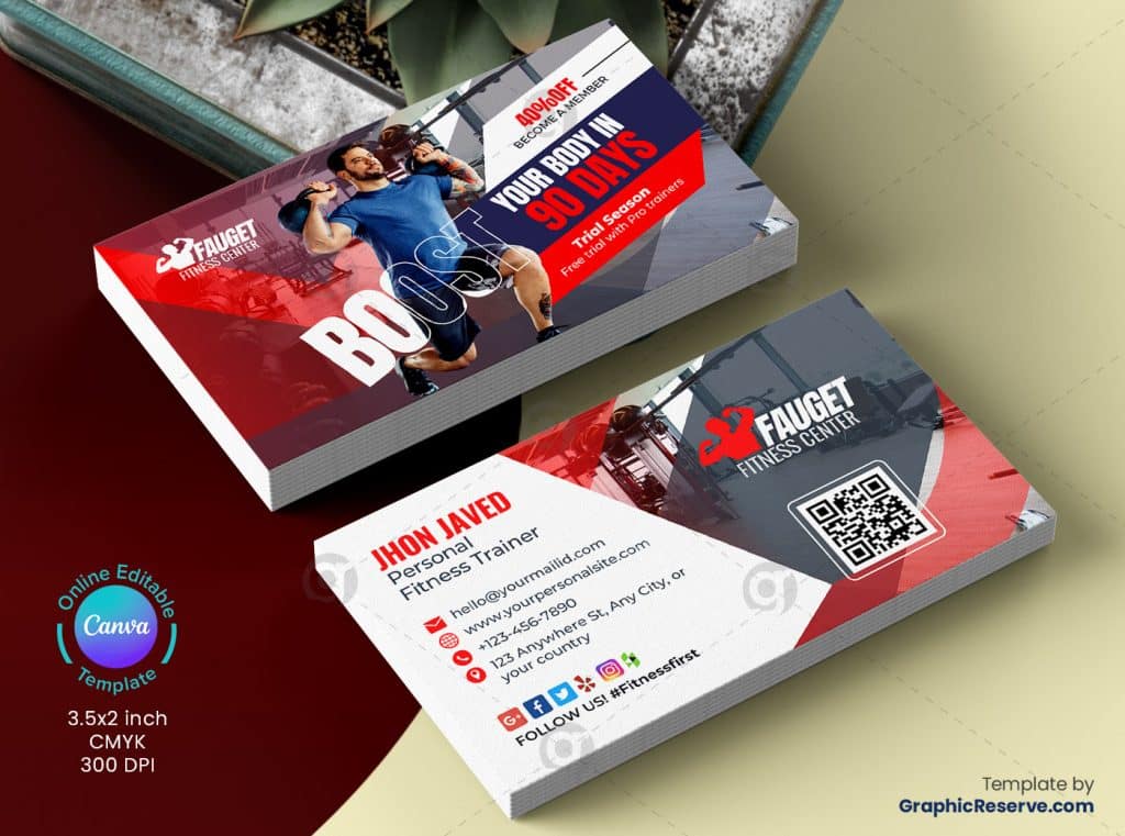 Fitness Gym Business Card 5v