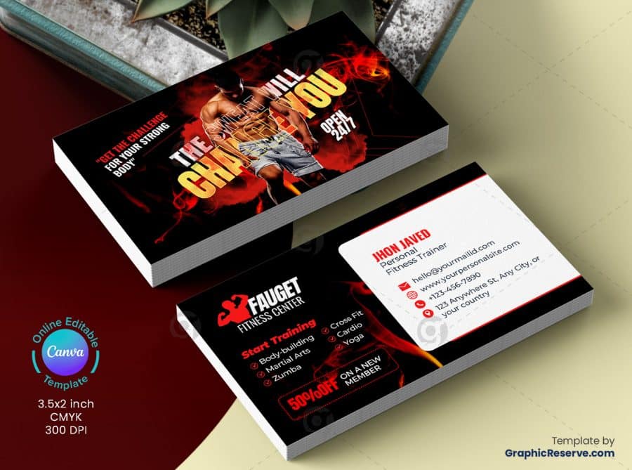 Fitness Gym Business Card 6v