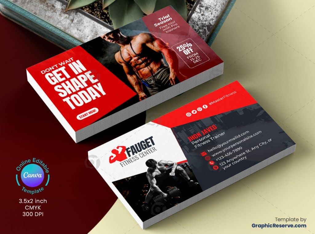 Fitness Gym Business Card 7v