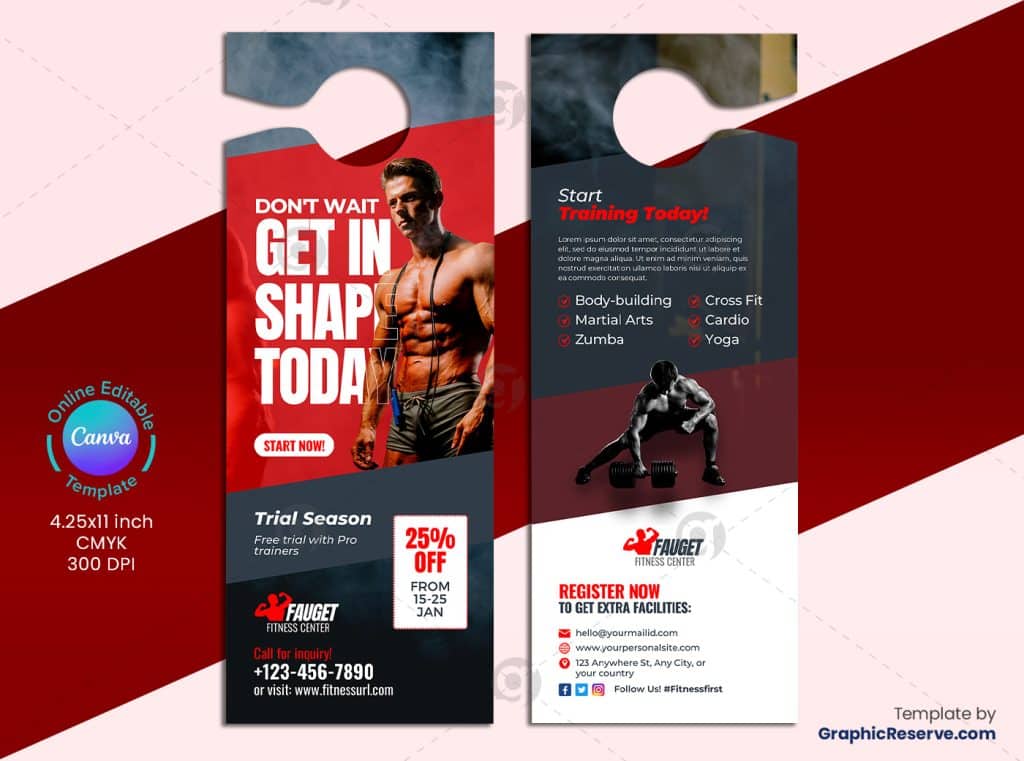 Fitness Gym Door Hanger