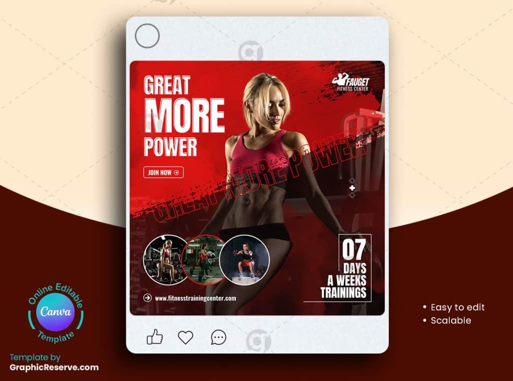 Fitness Gym Facebook Banner 1v