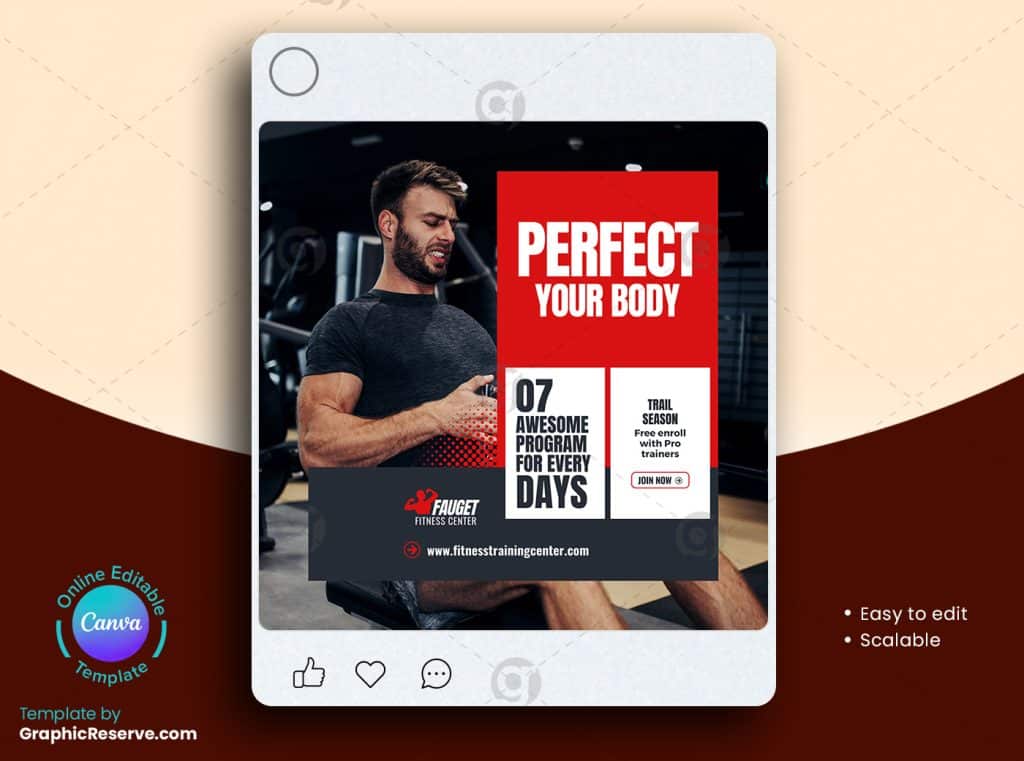 Fitness Gym Facebook Banner 2v