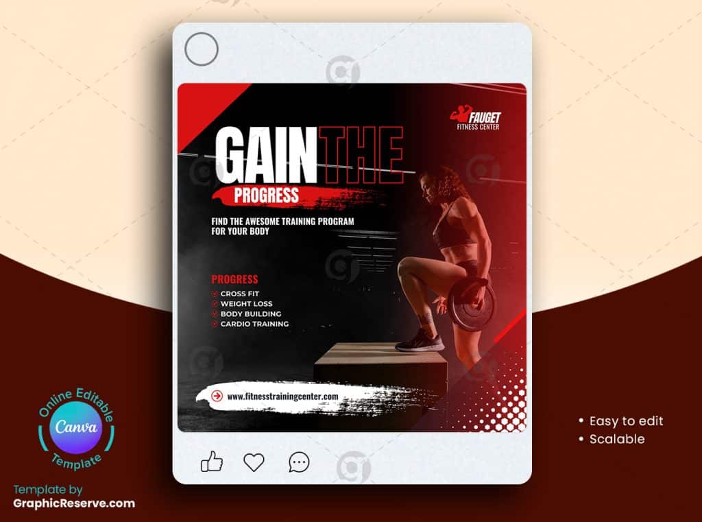 Fitness Gym Facebook Banner 3v