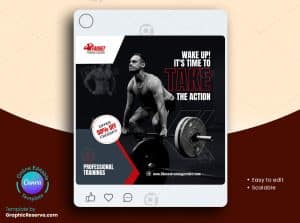 Fitness Gym Facebook Banner 4v