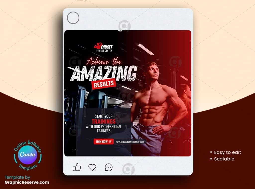 Fitness Gym Facebook Banner 6v