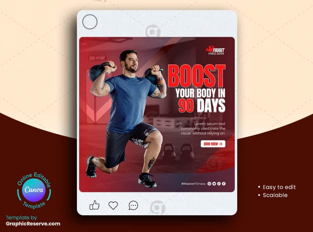Fitness Gym Social Media Post 10v