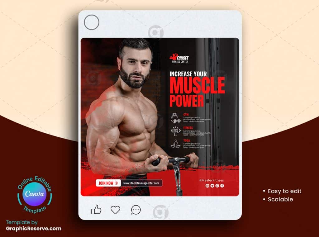 Fitness Gym Social Media Post 6v