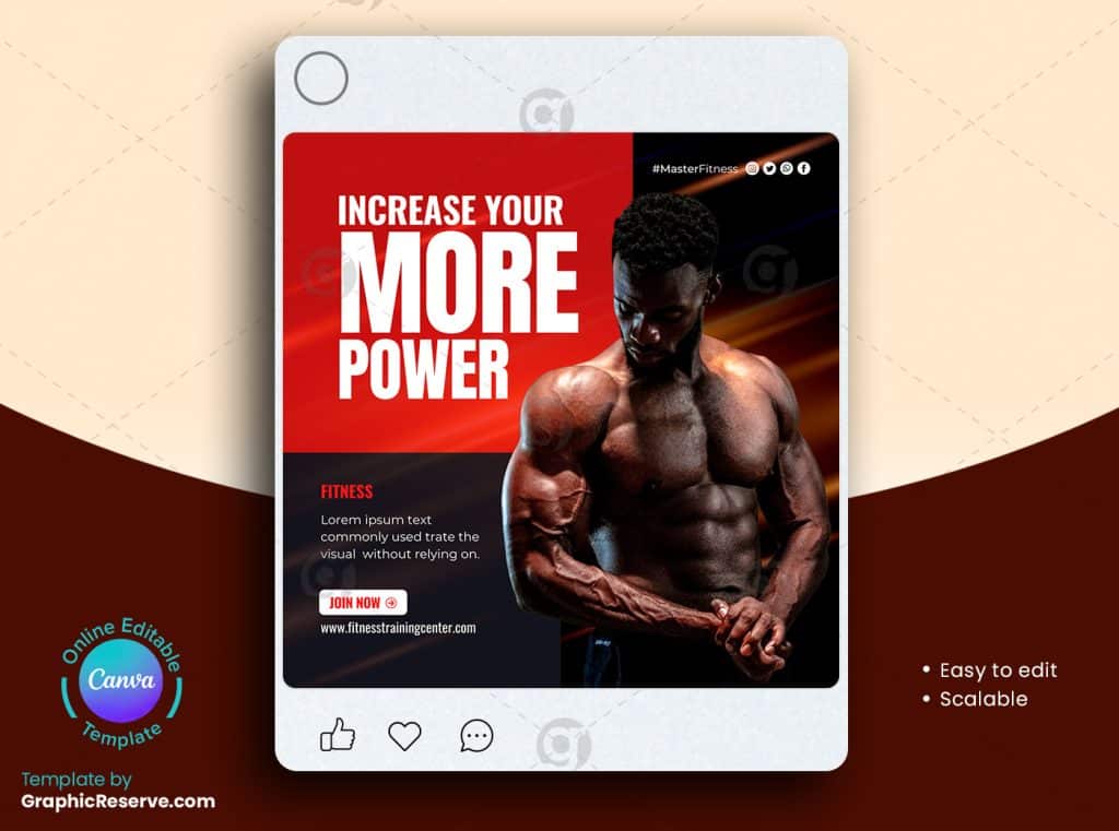 Fitness Gym Social Media Post 7v