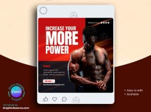 Fitness Gym Social Media Post 7v