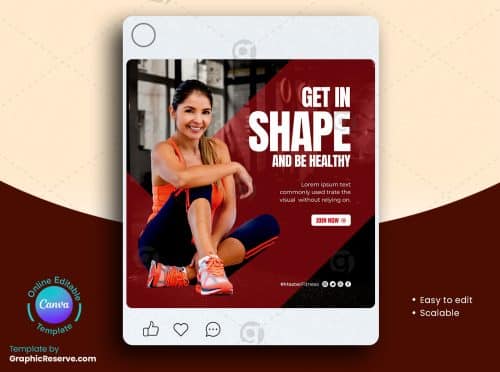 Fitness Gym Social Media Post 8v