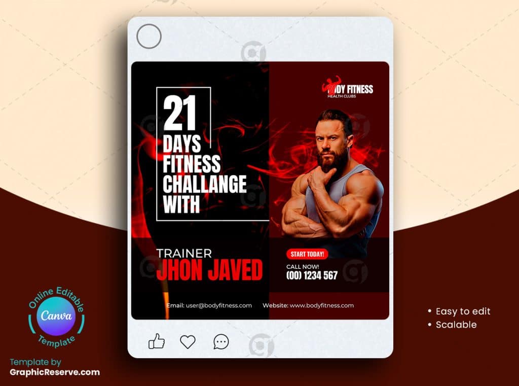 Fitness Trainer Instagram Post