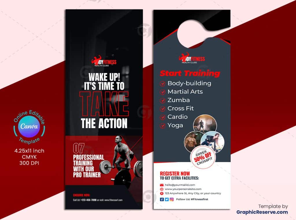 Gym Door Hanger 1v