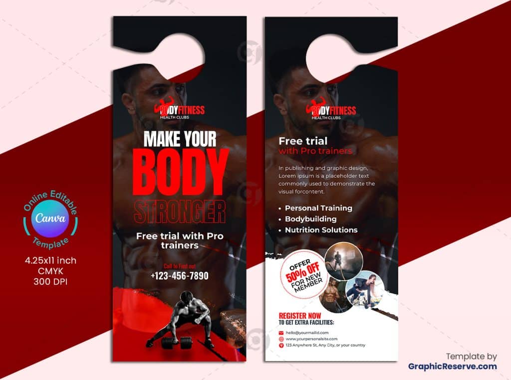 Gym Door Hanger 3v