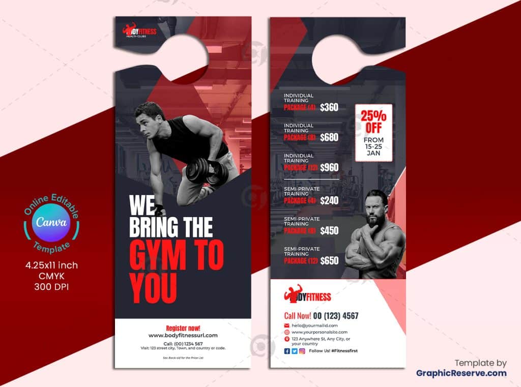 Gym Pricing Door Hanger 1v