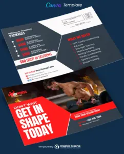 Gym Pricing EDDM Design (Canva file) – Canva template
