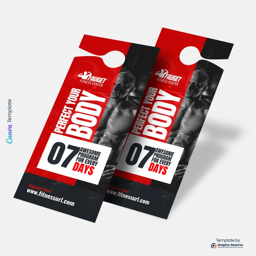 Gym Review Door Hanger Editable Testimonial Template