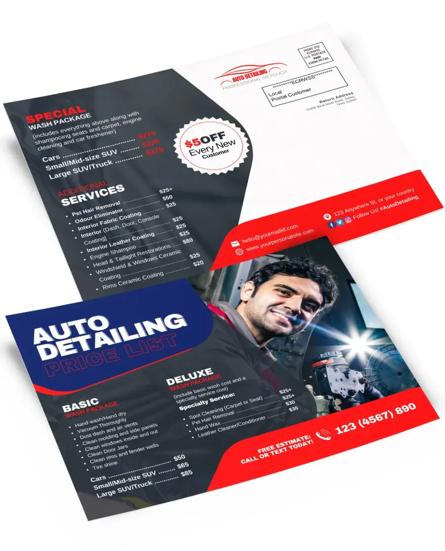 Auto Detailing Pricing EDDM (Canva Template)