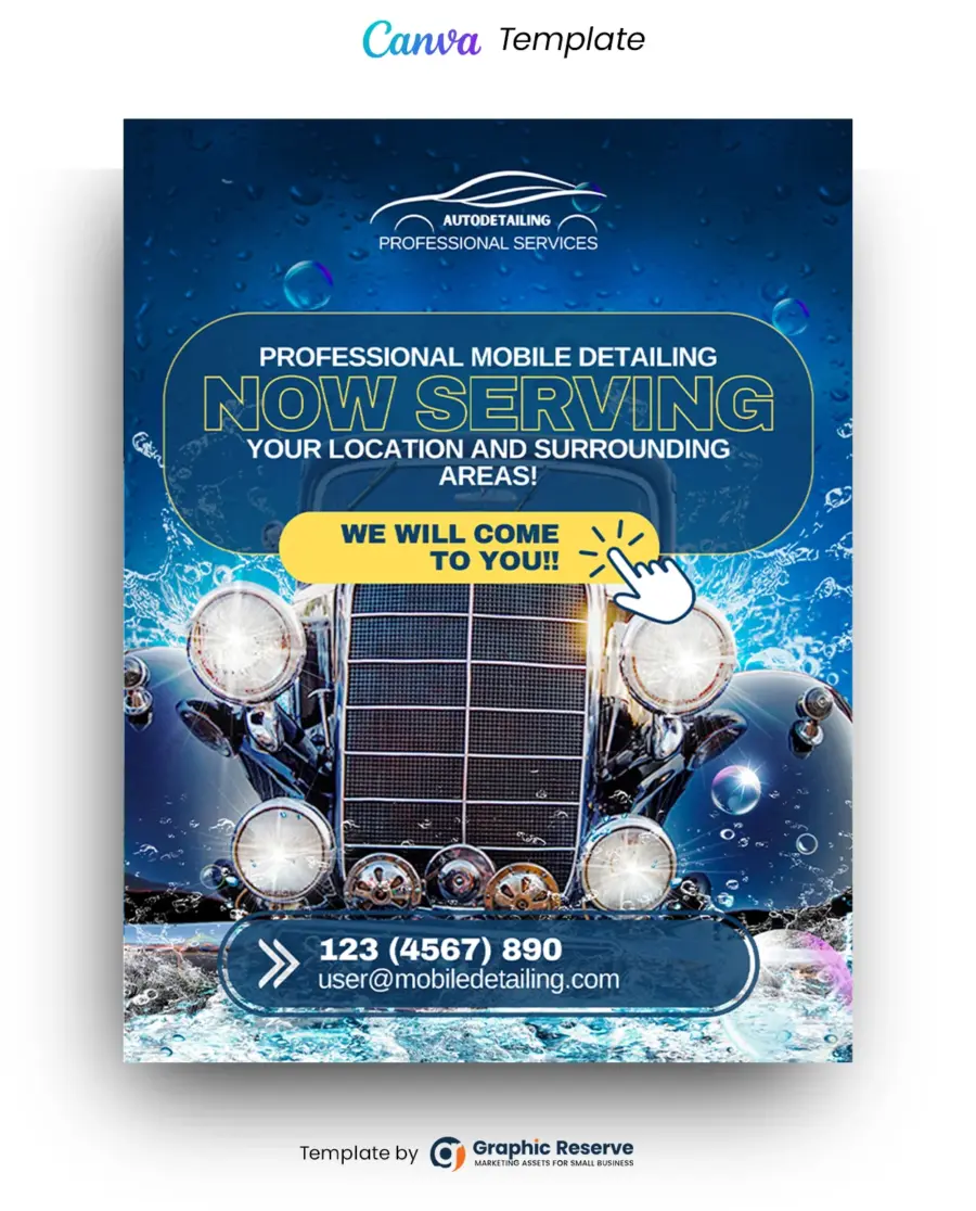 Auto Detailing Serving Flyer (Canva file)