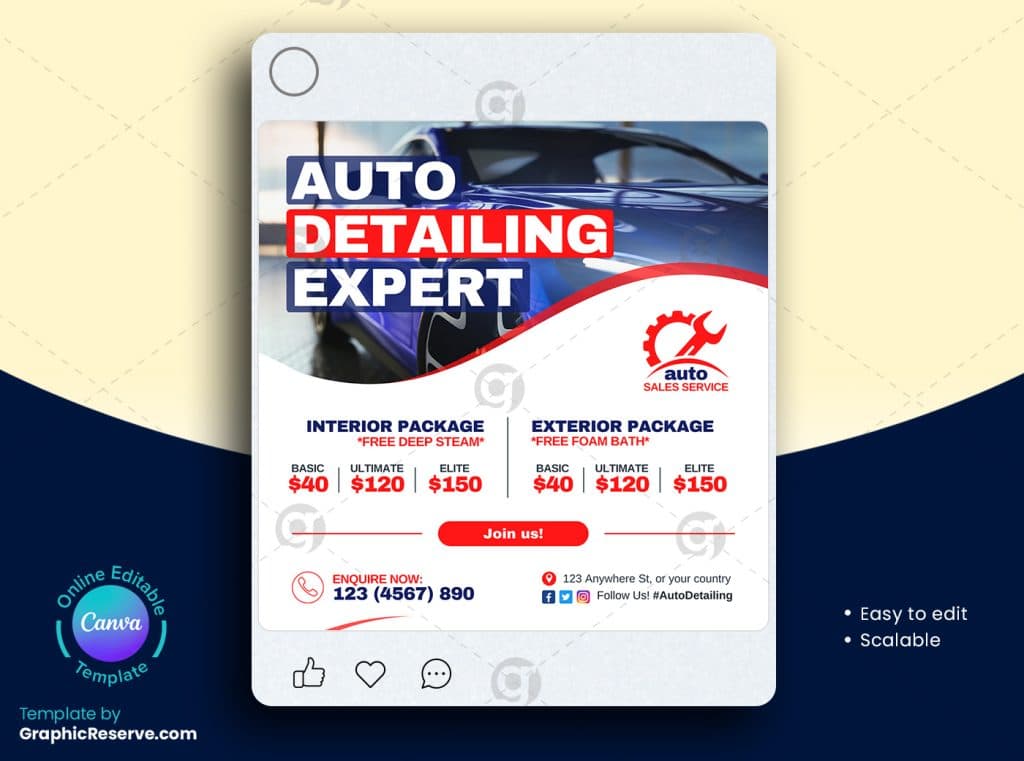 Auto Detailing Social Media Banner