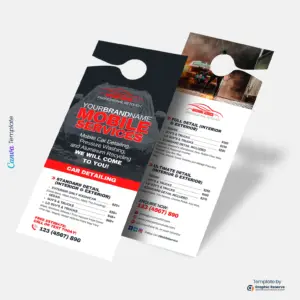 Auto Service Price List Door Hanger Template | Editable Canva Design for Car Repair & Maintenance Shops