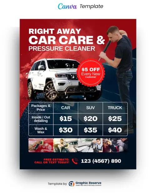 Car Care Pricing Flyer (Canva Template)