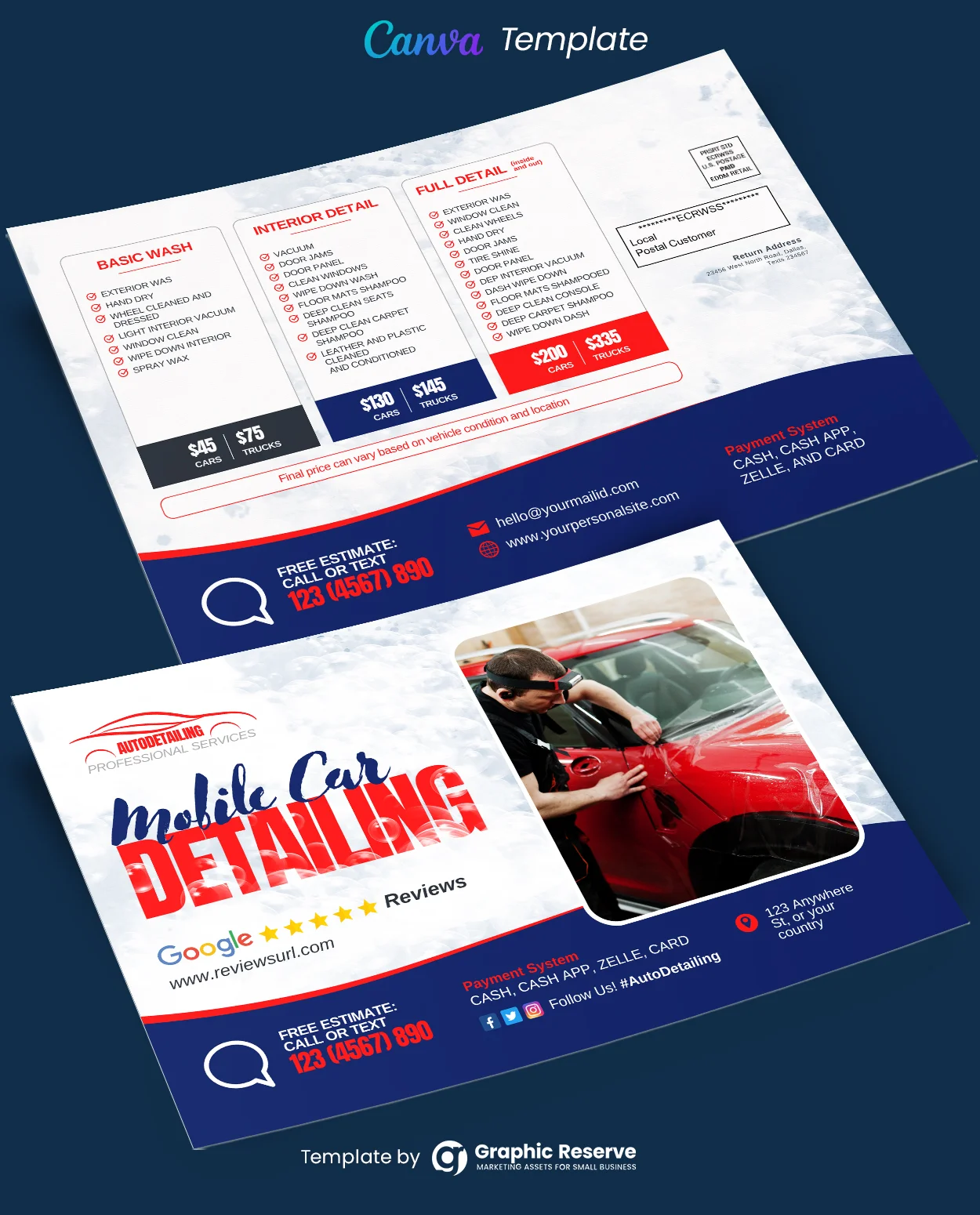 Car Detailing Direct Mail EDDM (Canva file)