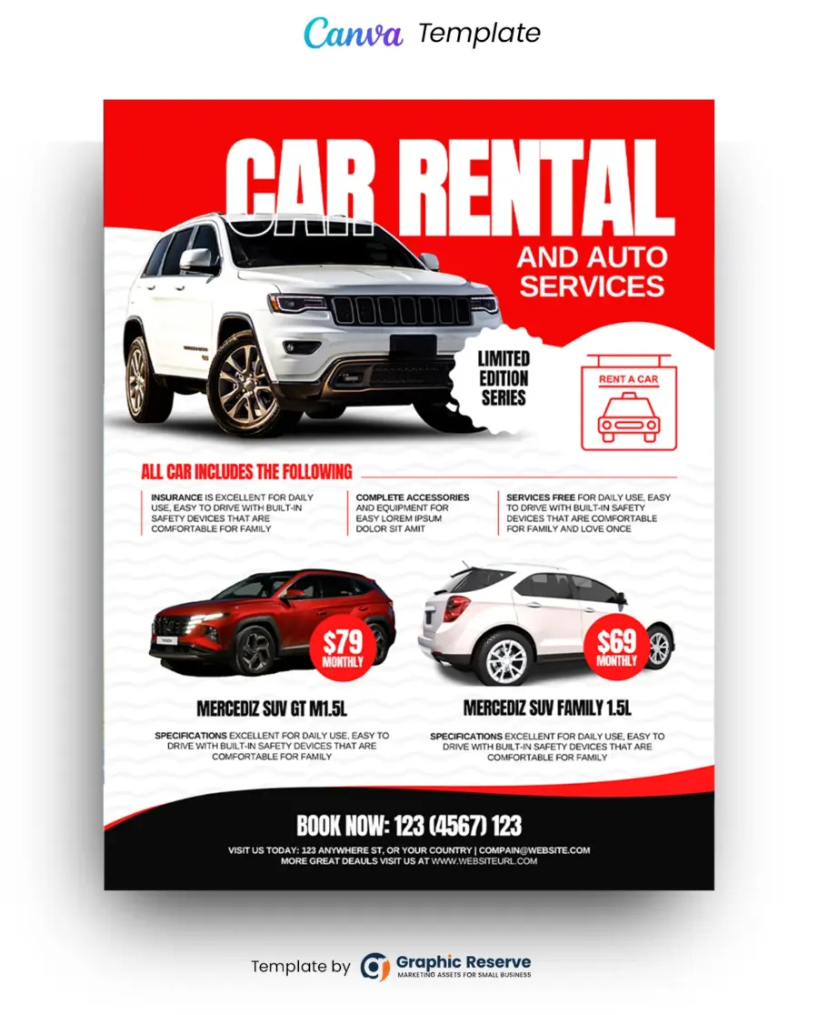 Car Rental Flyer (Canva Template)