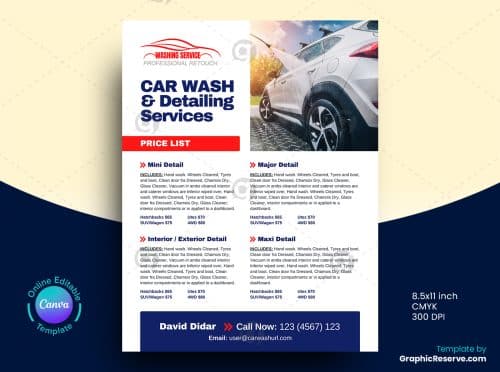 Car Wash Detailing Flyer Design