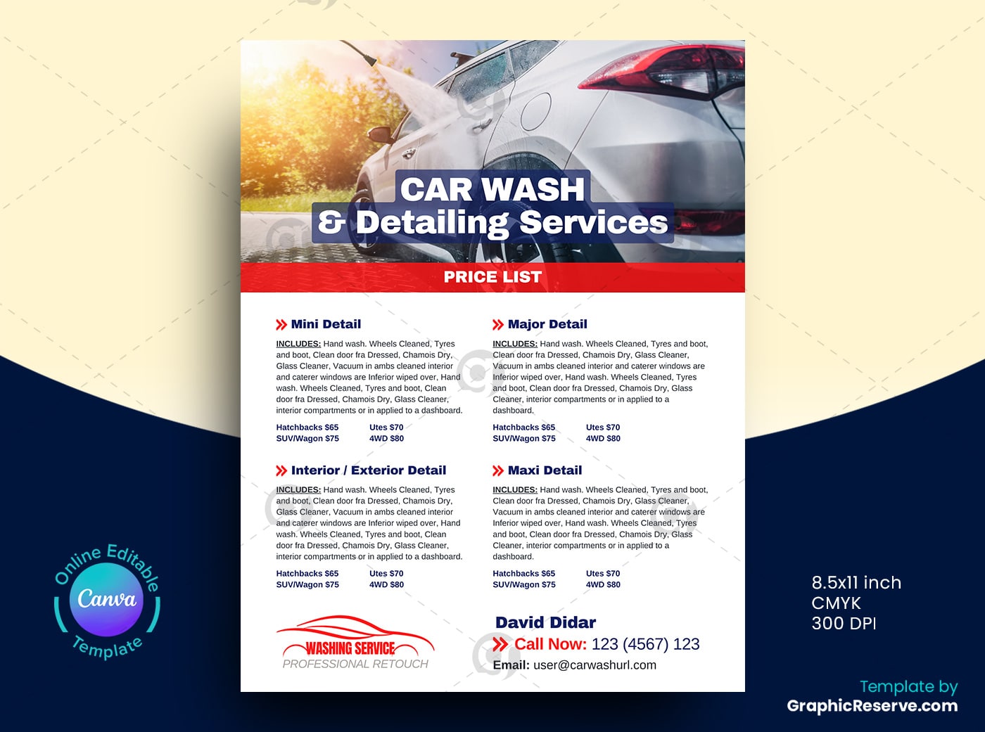 Car Auto Detailing Service Flyer  Car wash business, Car detailing, Car  dealership design