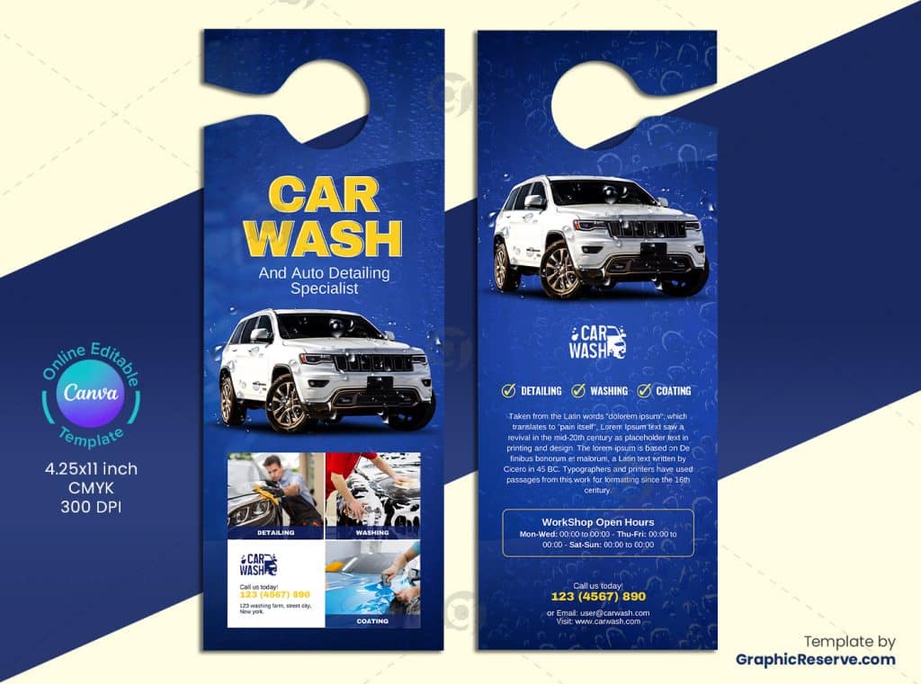 Car Wash Door Hanger 2v
