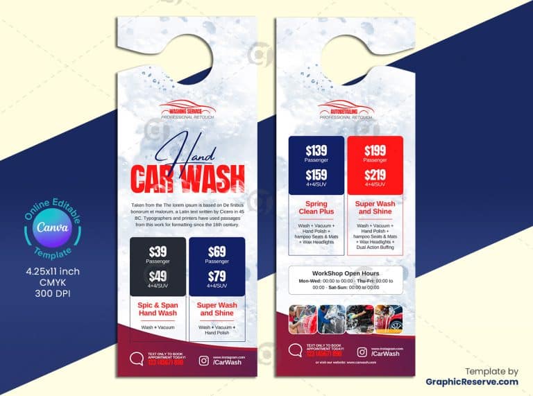 Auto Detailing Door Hangers (10+ CANVA Design Templates)