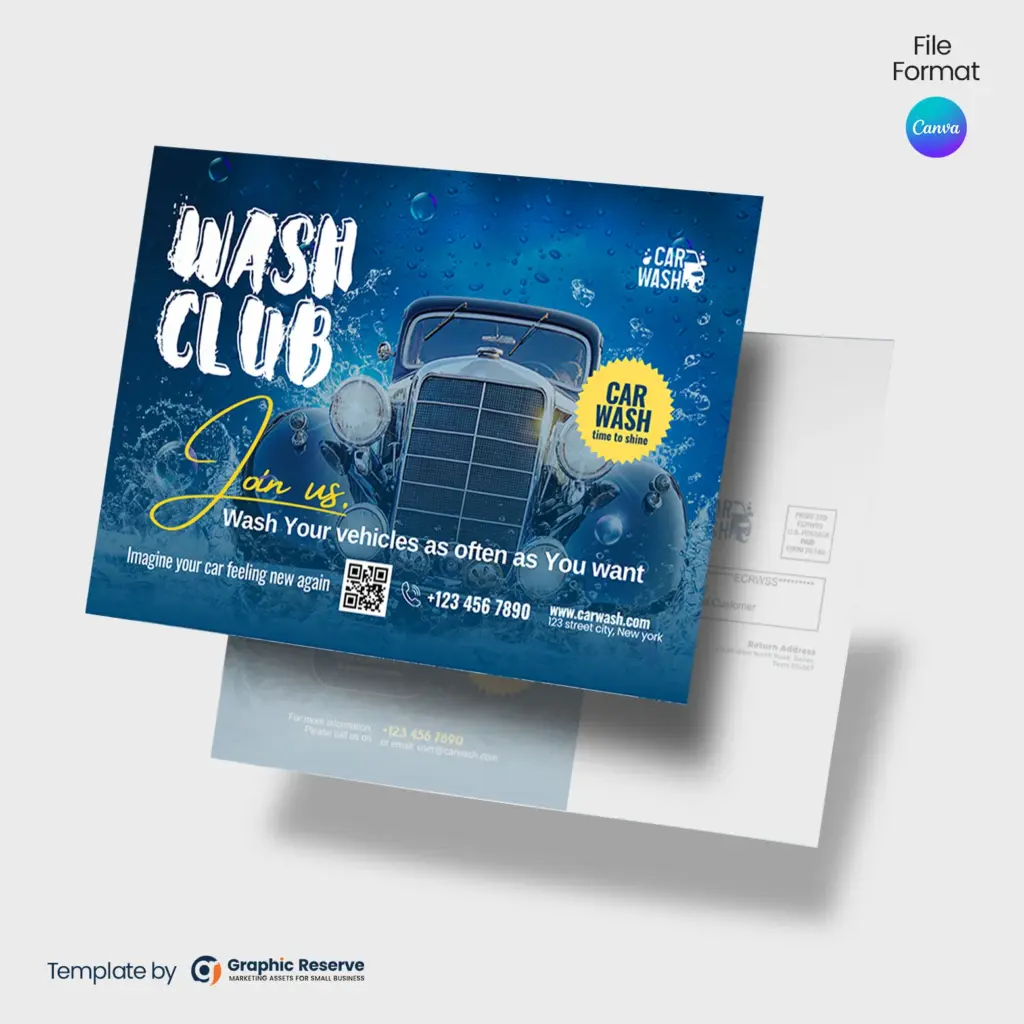 Car Wash EDDM Mailer Template Fully Editable Canva Design