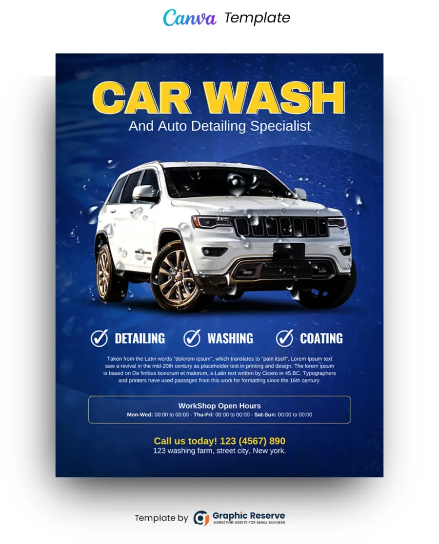 Car Wash Flyer (Canva file)