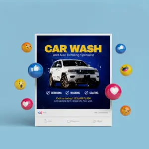 Car Wash Marketing Posters for Social Media