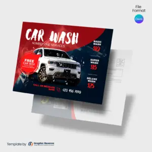 Car Wash Pricing EDDM Postcard Template