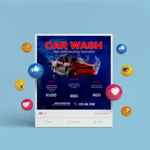 Car Wash Pricing Social Media Post (Canva file)