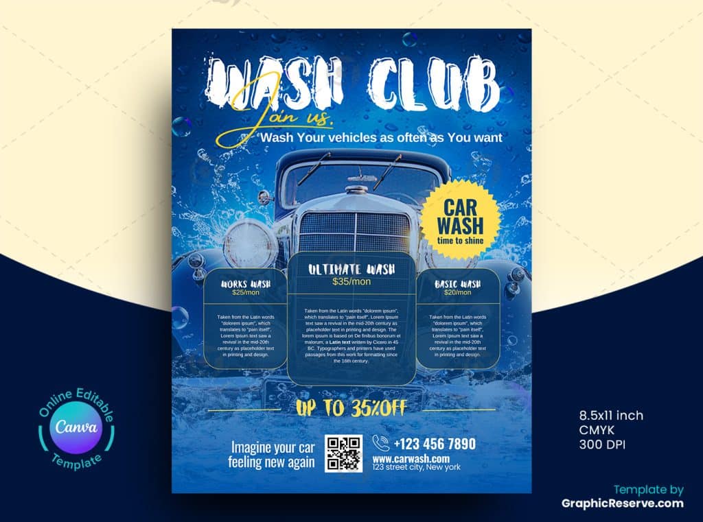 Car Wash Promotional Flyer 1v
