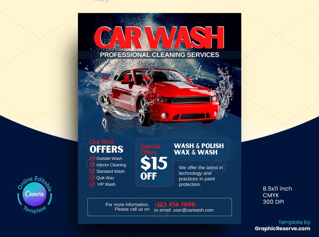 Car Wash Promotional Flyer 2v
