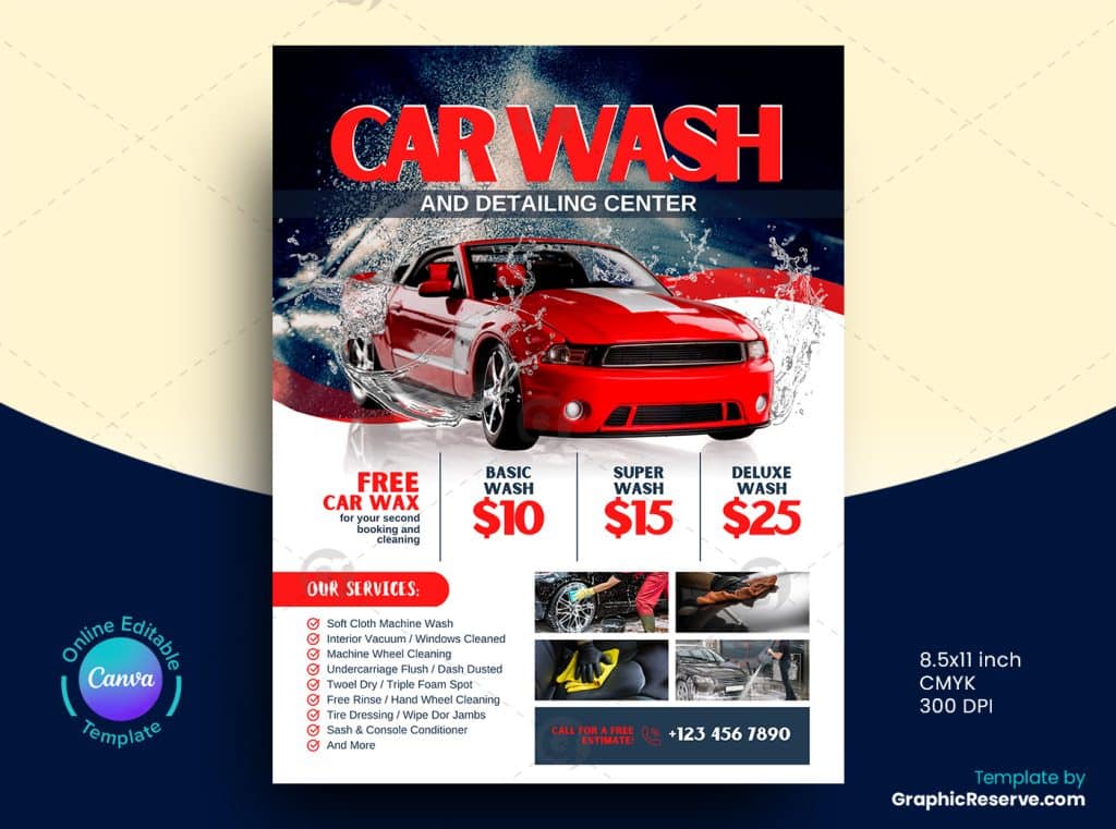 Car Wash Service Flyer 3v
