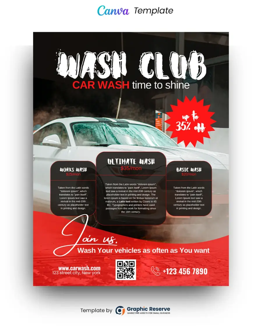 Car Wash Service Flyer - Editable Template in Canva
