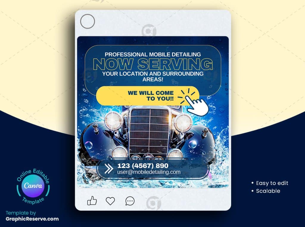 Car Wash Serving Social Media Banner