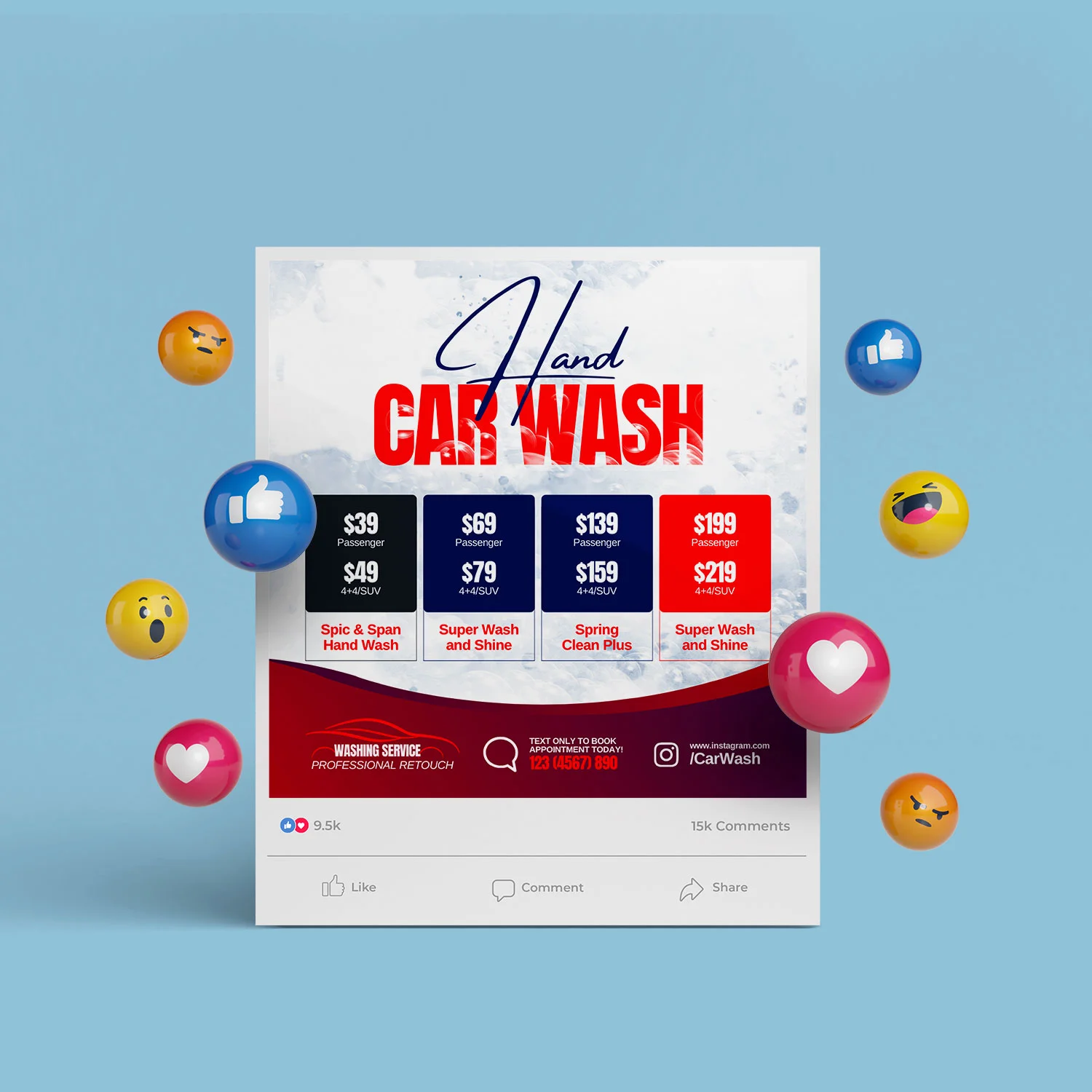 Car Wash Social Media Banner (Canva Template)