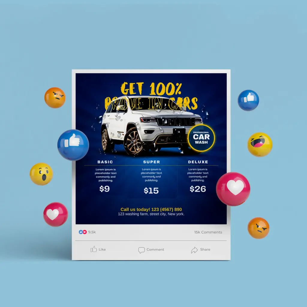 Customizable Canva Template: Car Wash Pricing Social Media Posters