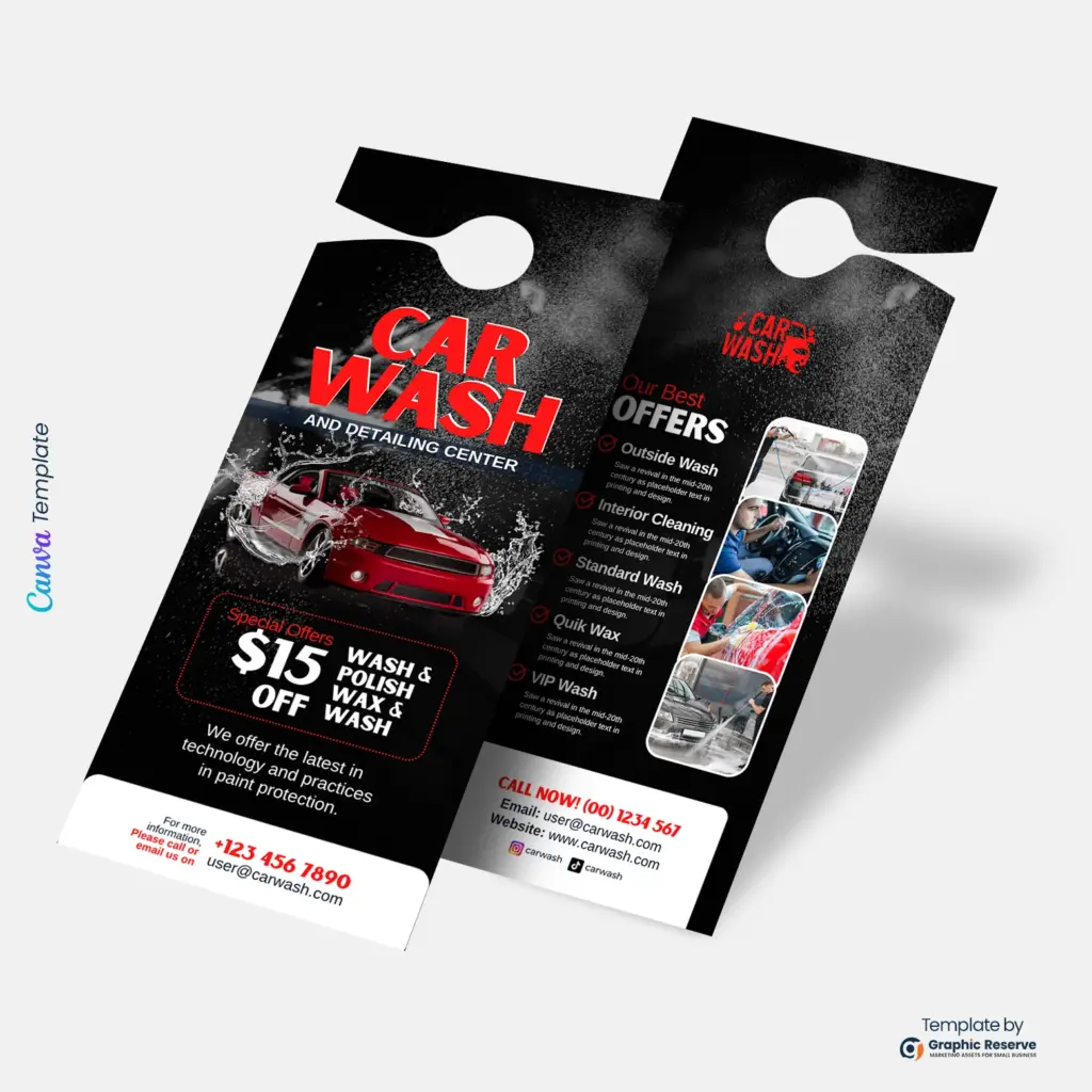 Customizable-Car-Wash-Advertising-Door-Hanger