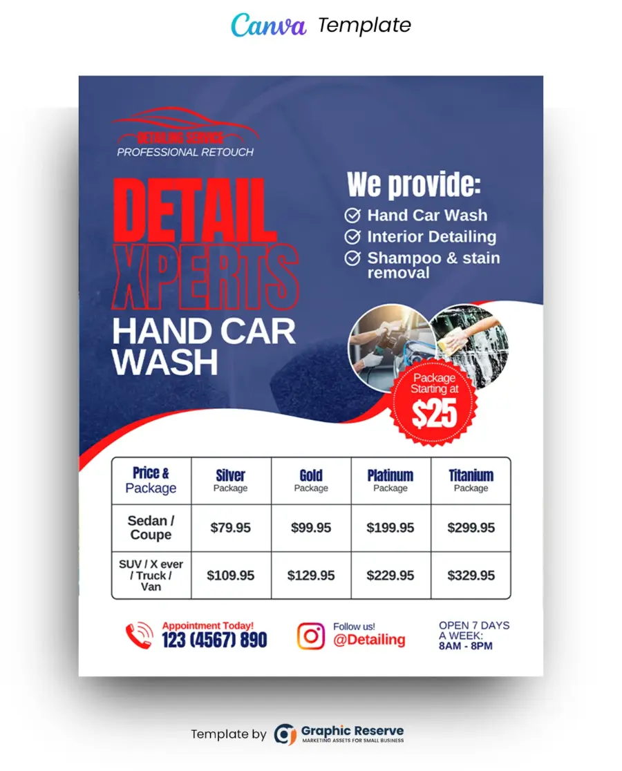 DetailXperts Price Table Flyer (Canva Template)