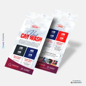 Car Wash Pricing Door Hanger Template – Editable in Canva