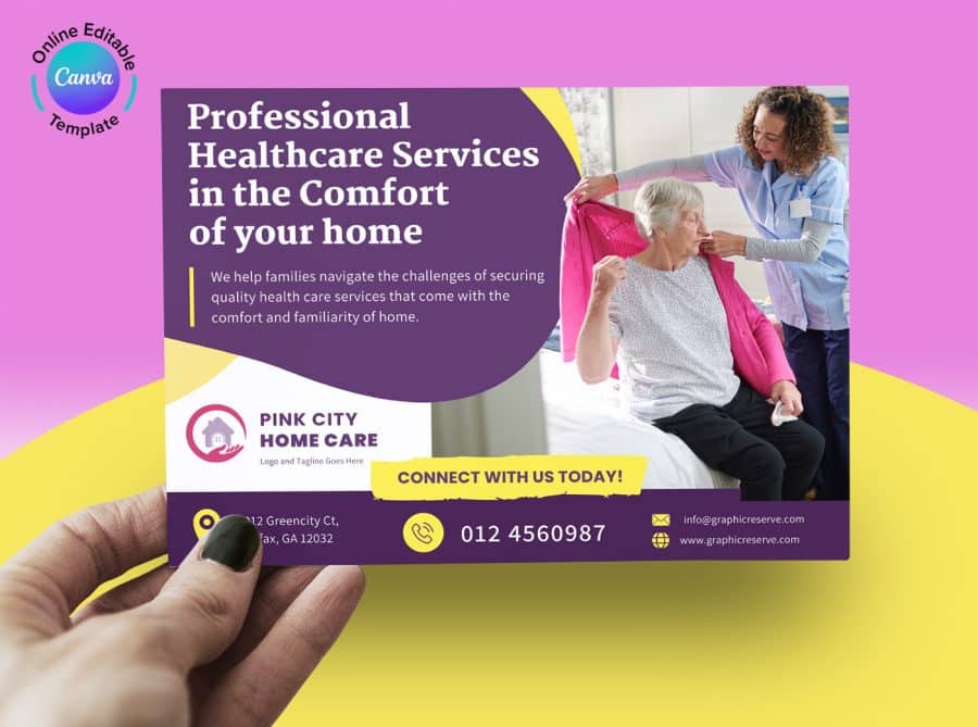 Home Care Caregiver Direct Mail Postcard Template