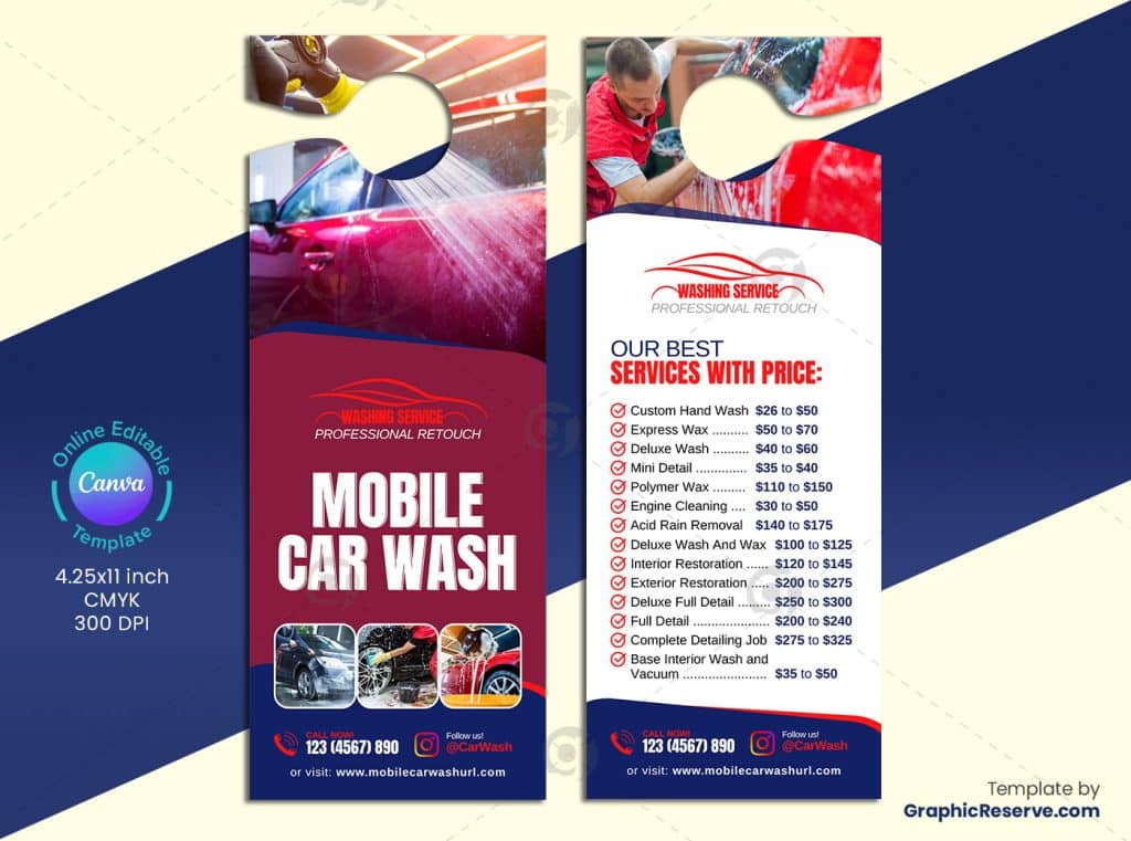 Mobile Car Wash Door Hanger