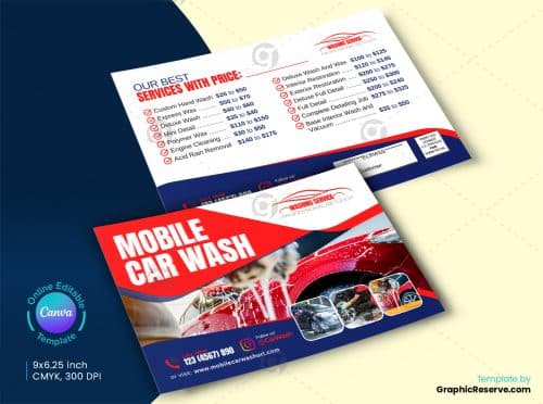 Mobile Car Wash EDDM Mailer Front